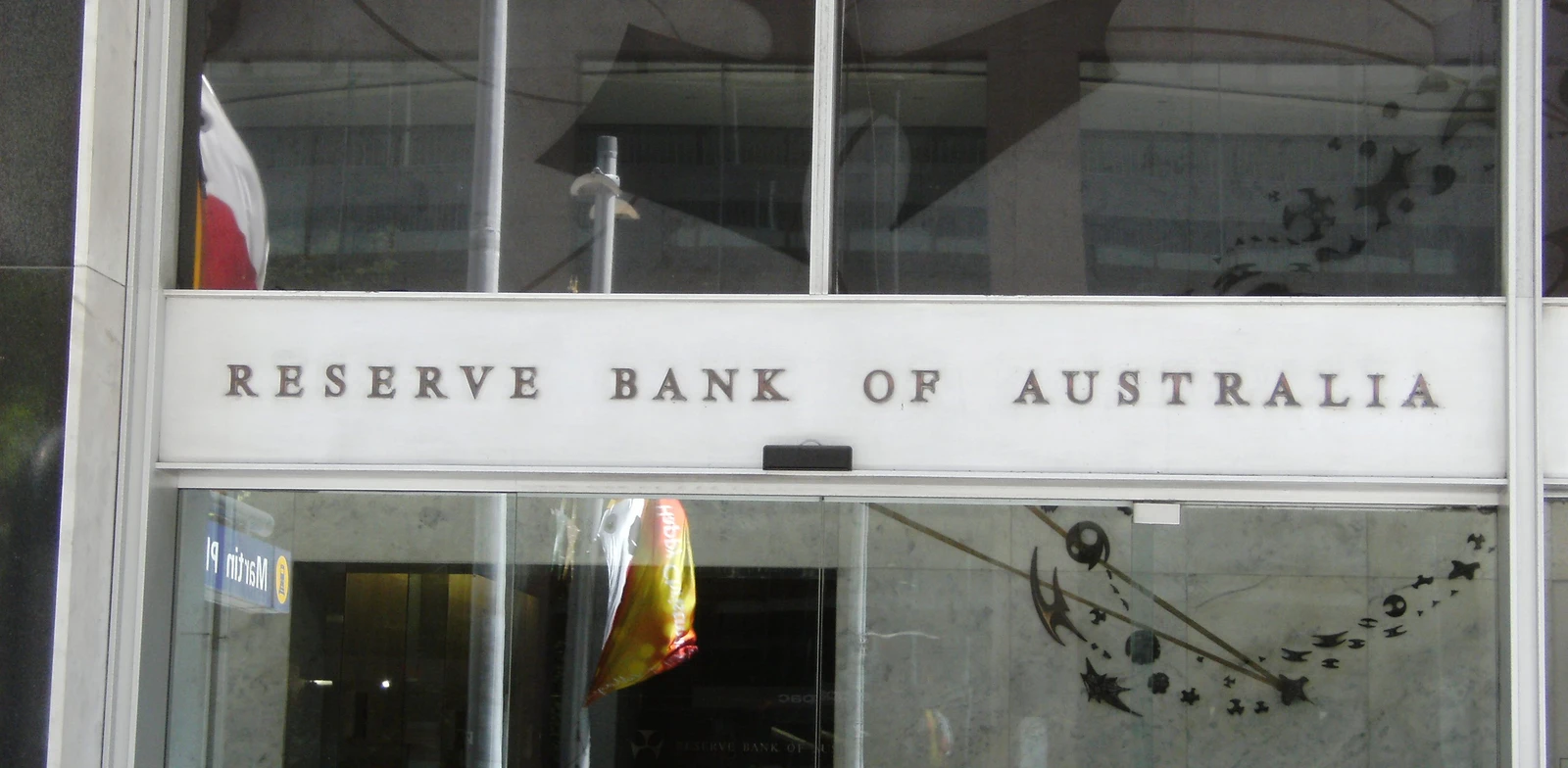 Signage for the Reserve Bank of Australia building.