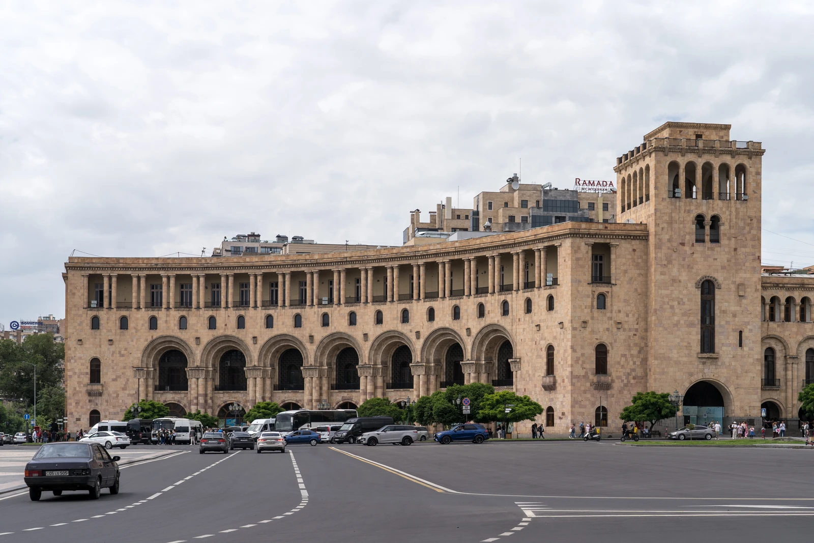 Exterior of the Ministry of Foreign Affairs building in Yerevan, Armenia.