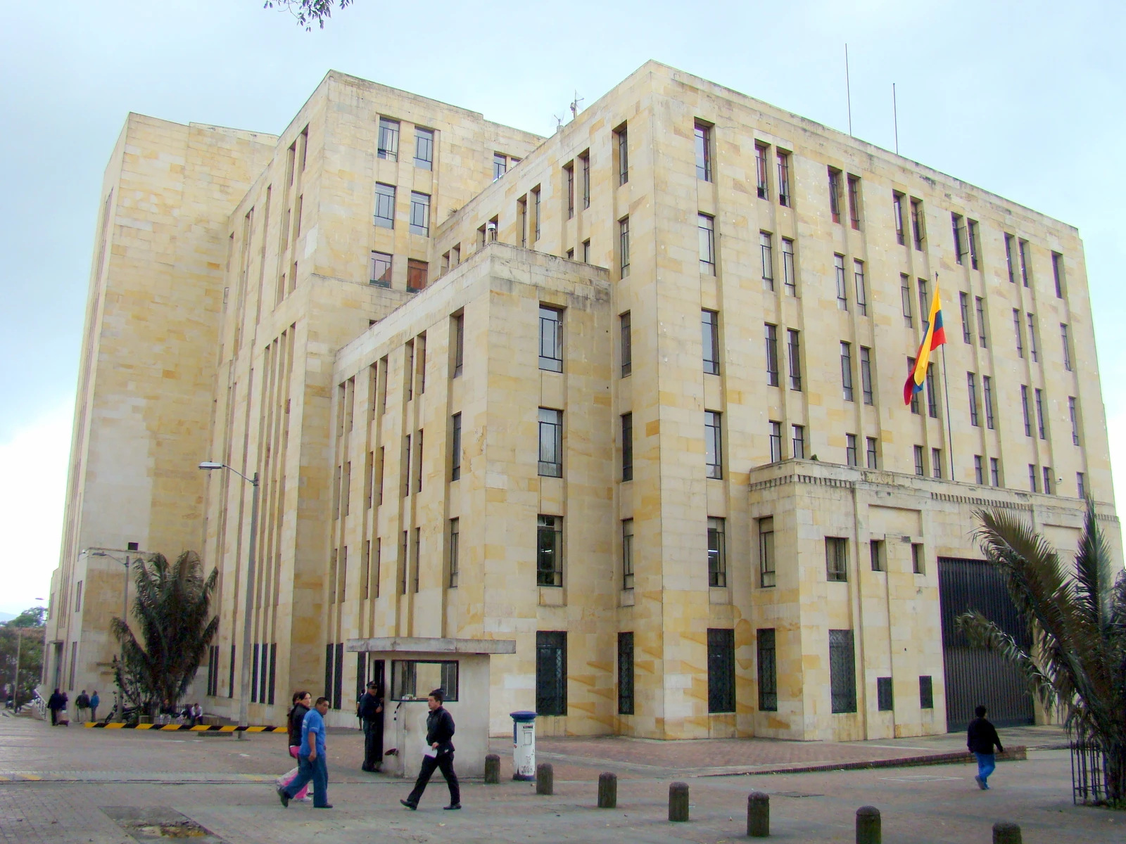 Exterior view of the Ministry of Finance and Public Credit building in Bogotá, Colombia.