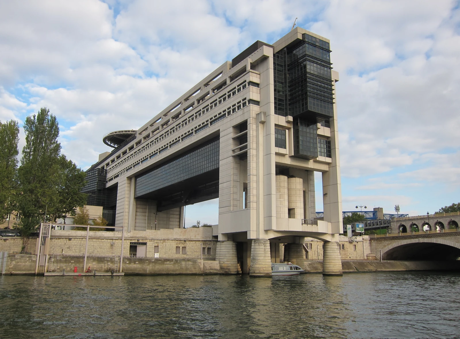 Ministry of Economy and Finance building in Paris, France, viewed from the Seine River.